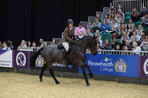 HOYS 153cm working hunter pony of the year winners, Glenmore Miss Mirah (Marley) and Emily Mcpolin