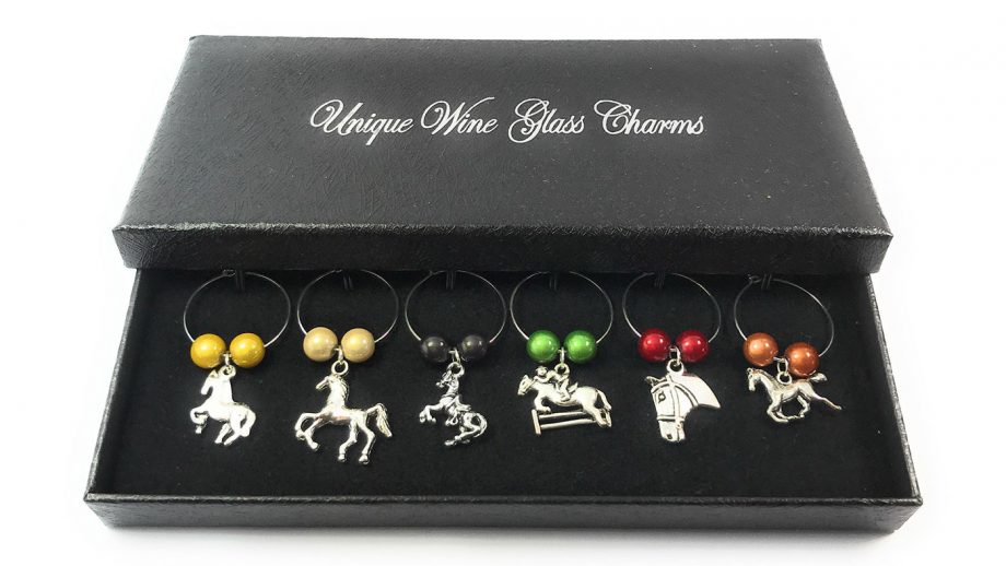 Horse wine glass charms