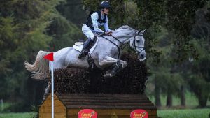 Barnie Brotherton riding CASH CASINO during CCI-S 3* Section G at the Bicton Arena International (3) Horse Trials in East Budleigh near Exmouth in Devon in the UK on the 20th October 2021