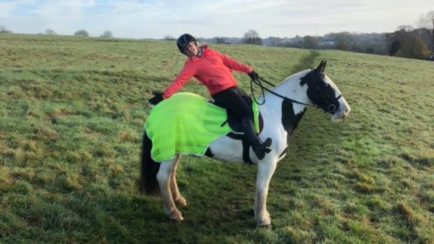 Leanne riding Rio before her stroke