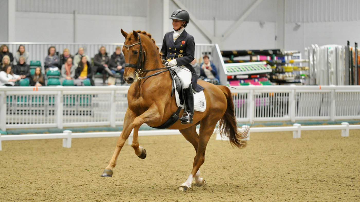 Emma Hindle riding Diesel at Aintree High Profile dressage show