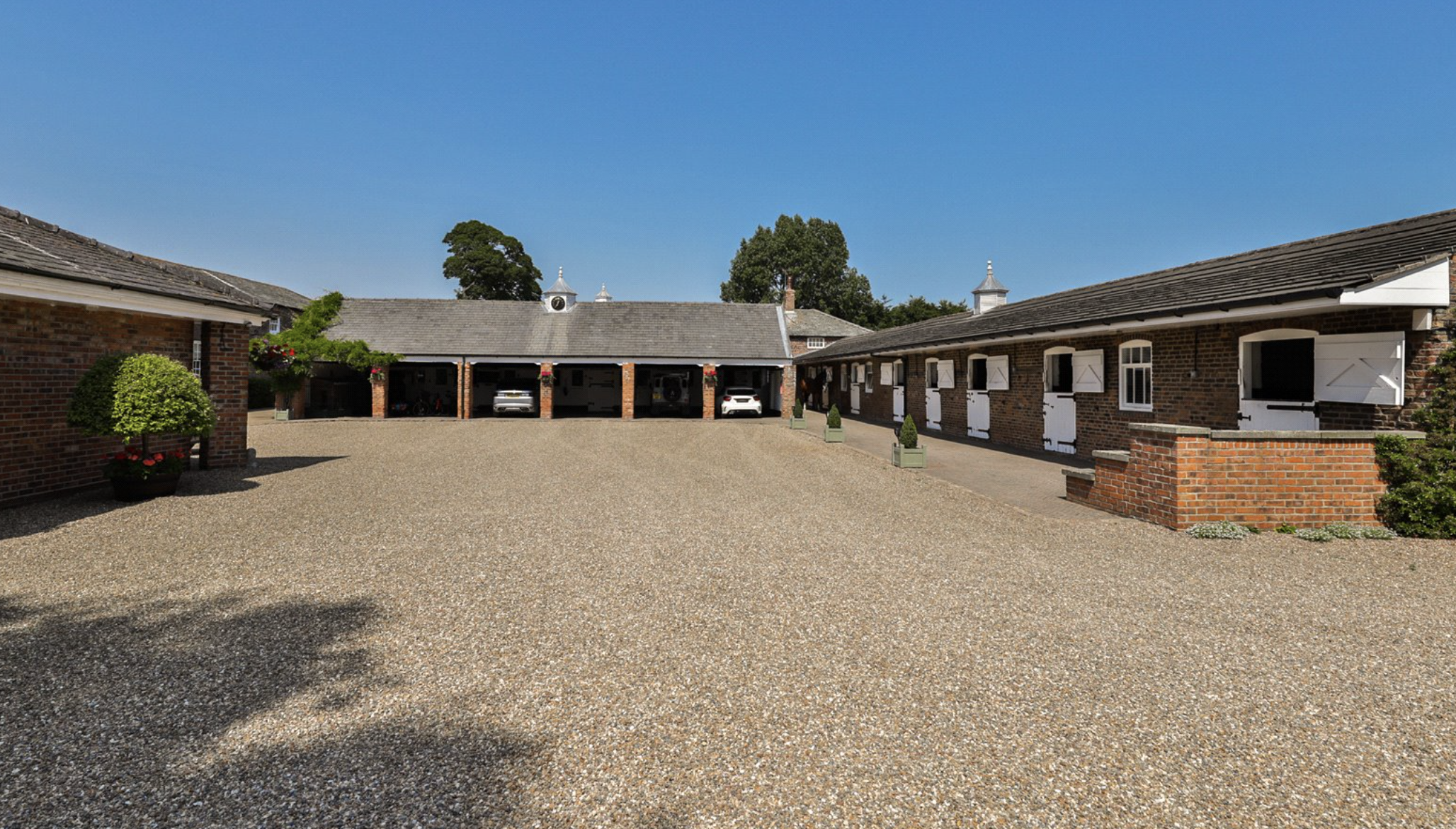 Catfoss Hall has smart stable yard and parking area