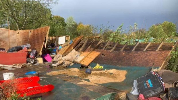 Stable destroyed by freak winds