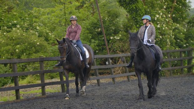 Shania Twain horse riding