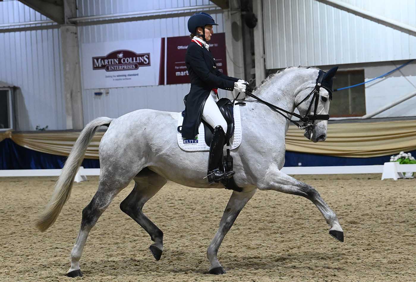 Anna Ross riding Harbouche at Keysoe High Profile dressage show