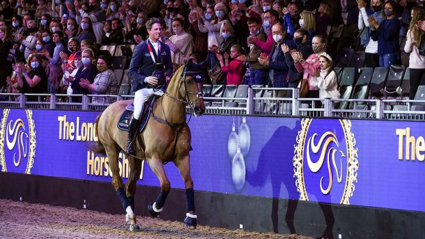 London Horse Show: Ben Maher and Explosion W parade