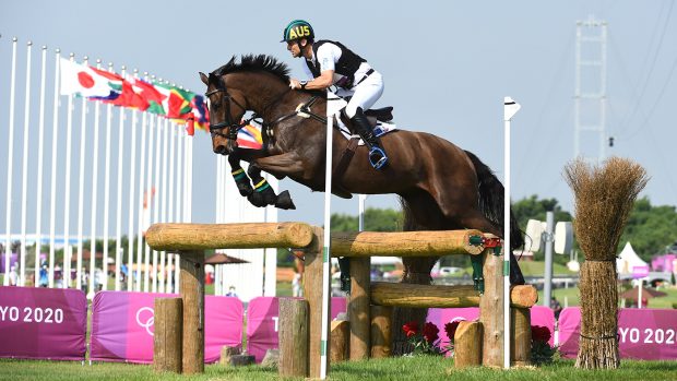 Shane Rose riding Virgil at the Tokyo Olympics.