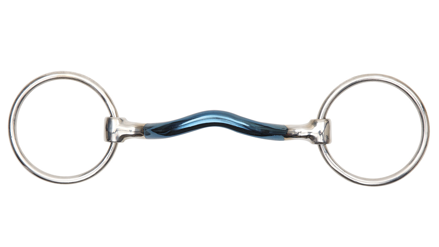 Shires blue sweet iron loose ring with mullen mouth