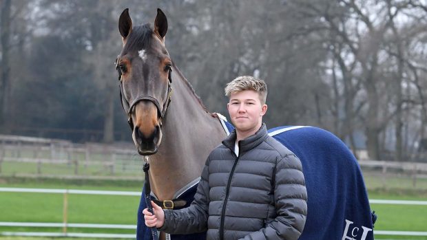Harry Charles with Romeo 88 at his family yard, Heathcroft Farm