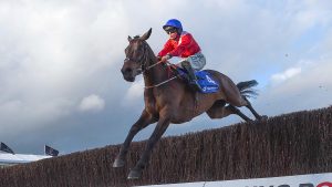 A Plus Tard Cheltenham , United Kingdom - 12 March 2019; A Plus Tard, with Rachael Blackmore up, jumps the last on their way to winning the Close Brothers Novices' Handicap Chase on Day One of the Cheltenham Racing Festival at Prestbury Park in Cheltenham, England. (Photo By David Fitzgerald/Sportsfile via Getty Images)