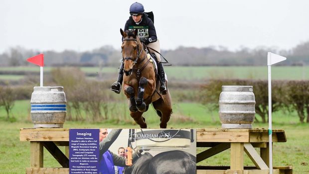 Piggy French riding BROOKFIELD INOCENT in OI Section I of Oasby (1) horse trials held at Foxhole in the village of Oasby near Grantham in Lincolnshire in the UK on 8th March 2019