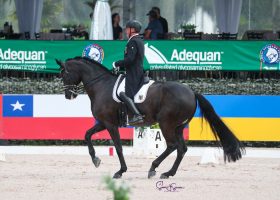 Michael Klimke and Harmony's Sanrino winning the opening day of the Nations Cup at Global Dressage Festival