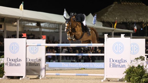 Abdel Said and Arpege DU Ru wining last night's grand prix at the Winter Equestrian Festival