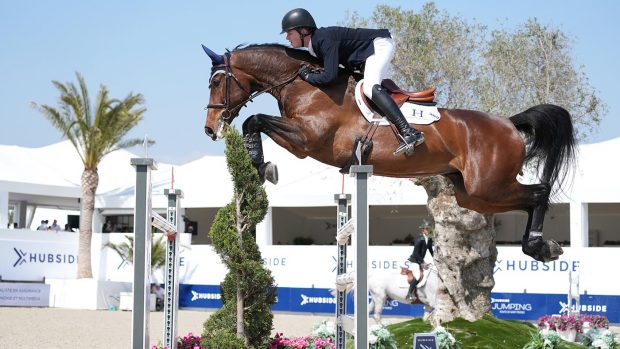 Harry Charles riding Aralyn Blue