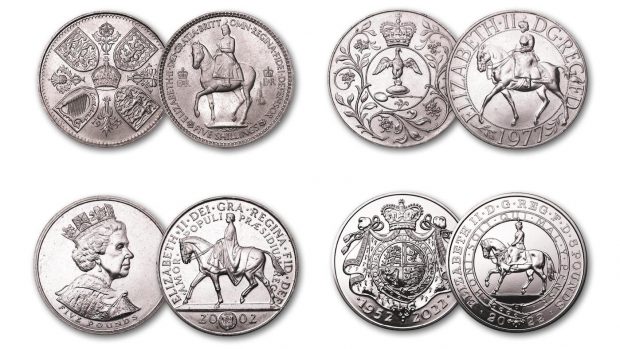 The Queen’s life has been celebrated in a new set of coins showing her on horseback