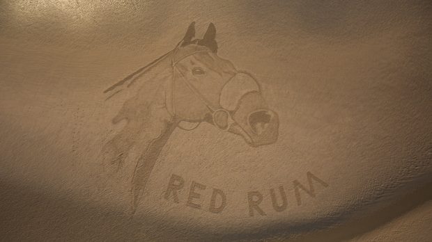 Red Rum sand artwork