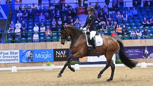 Charlotte Dujardin at the 2022 winter dressage championships on Times Kismet