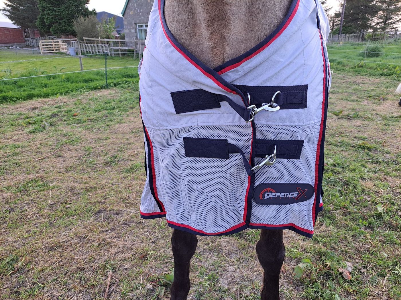 DefenceX waterproof fly rug chest fastenings