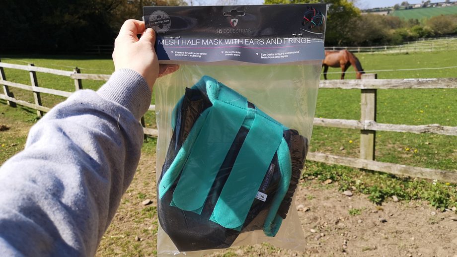 Hy Equestrian Mesh Half Mask in bag