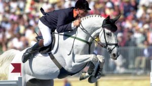 Jeroen Dubbeldam and De Sjiem competing at the 2000 Olympics in Sydney