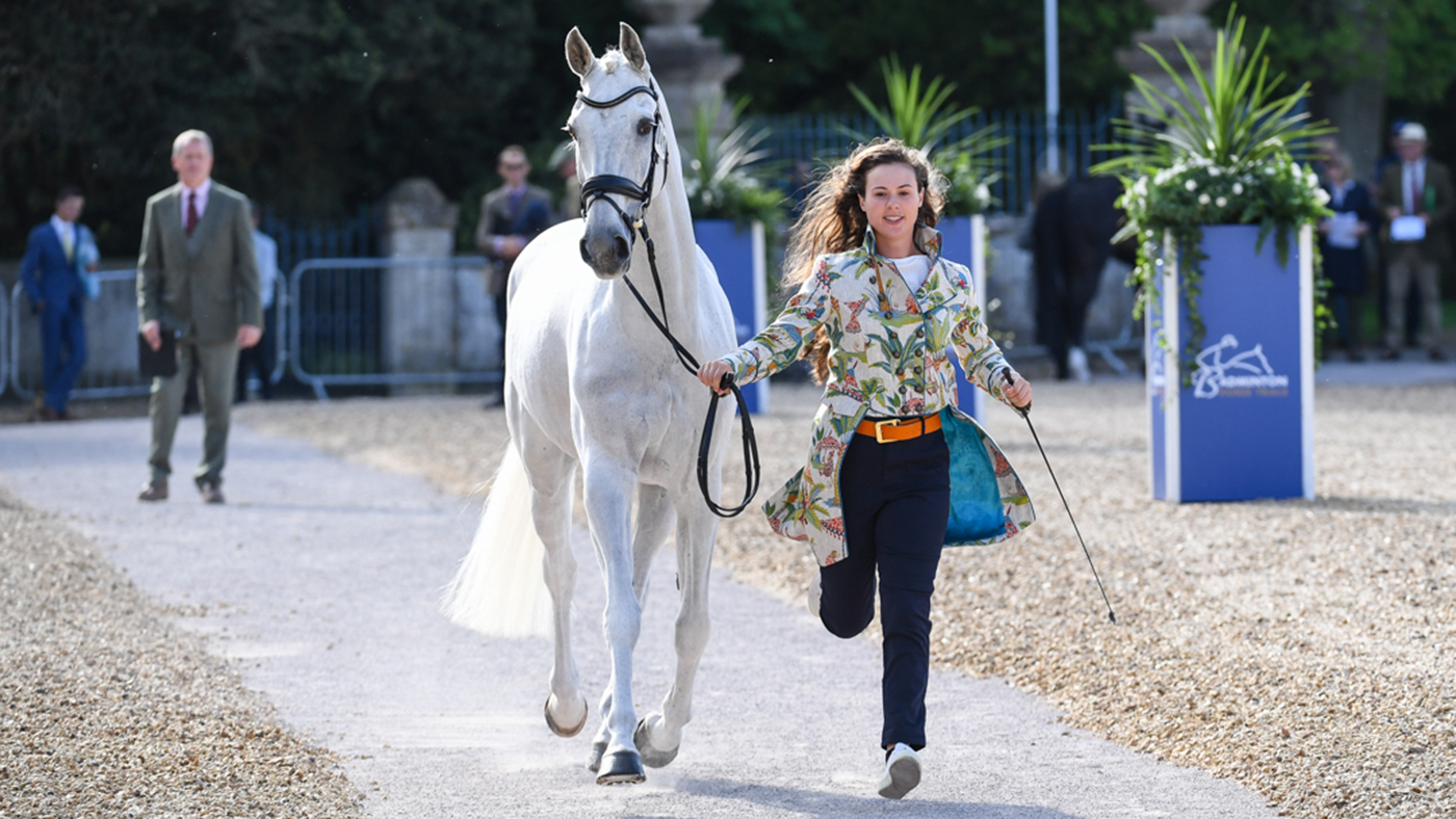 Badminton Horse Trials trot-up fashion: Sofia Sjoborg and DHI Mighty Dwight