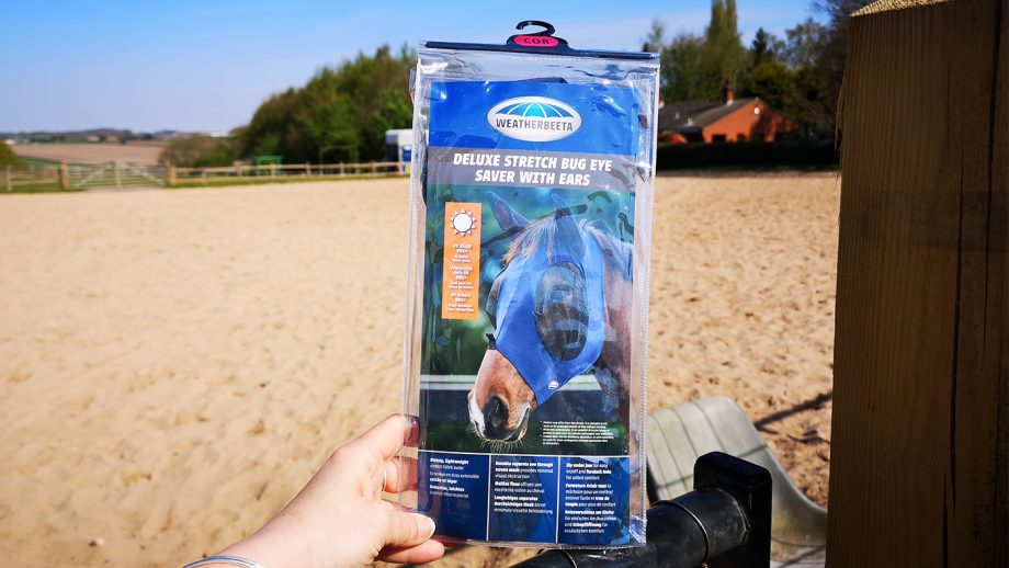 WeatherBeeta Lcyra fly mask in packaging