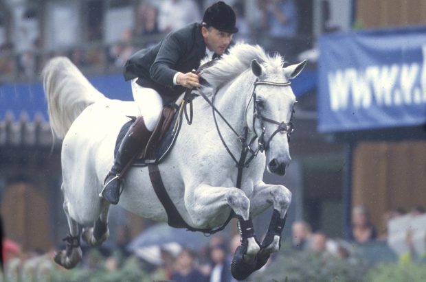 Peter Charles and Corrada winning the Hickstead Derby