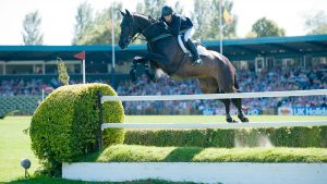 Tina Fletcher and Promised Land winning the Hickstead Derby in 2011