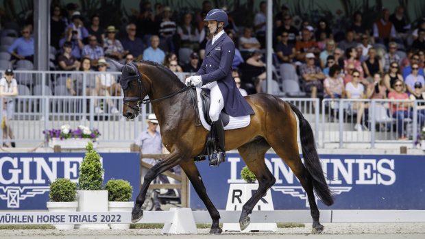 USA rider William Coleman aboard Chin Tonic HS at Luhmühlen Horse Trials.