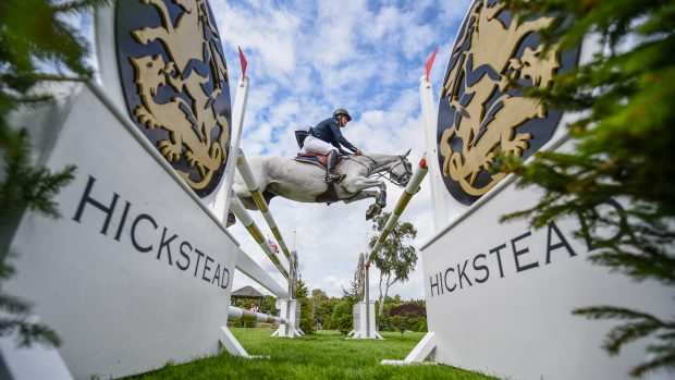 Shane Breen rides Haya to win the Queen Elizabeth II Cup at the 2022 Royal International Horse Show at Hickstead