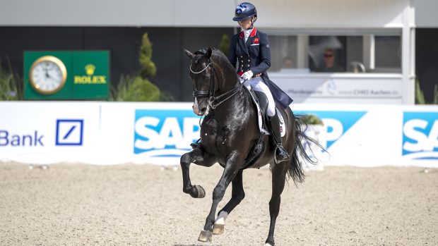Charlotte FRy rding Everdale at CHIO Aachen 2022.