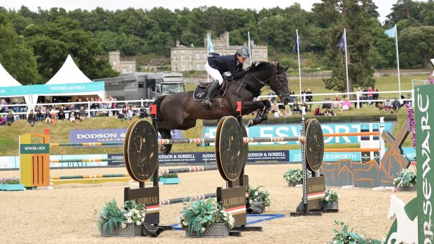 Louise Saywell and Kingsborough Kasper win the CSI3* Bolesworth grand prix.