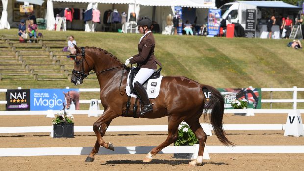 Becky Moody and Magic Dream, who posted the best of the young horse scores at Hartpury 2022