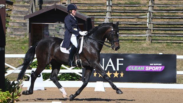 Pammy Hutton riding Armagnac at Hartpury Festival of Dressage
