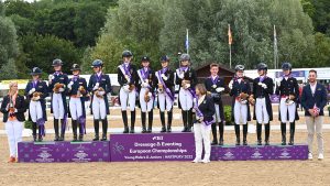 German, Dutch and British teams on the podium at the junior dressage European Championships 2022