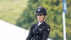 Caroline Powell leads the CCI2*-L after the dressage at Blair Castle Horse Trials