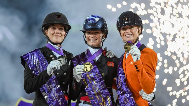 The grand prix freestyle medallists from Herning