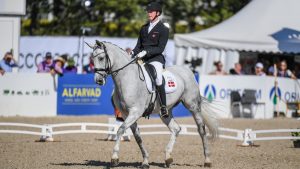 Tobias Thorning Joergensen riding Jolene Hill in the World Para Dressage Championships in Herning