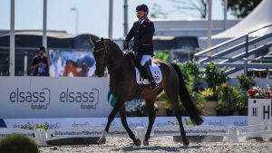 Lee Pearson and Breezer finish third in the grade I team test at the World Para Dressage Championships