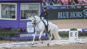 Portgual’s Martim Meneres in the grand prix at the World Dressage Championships