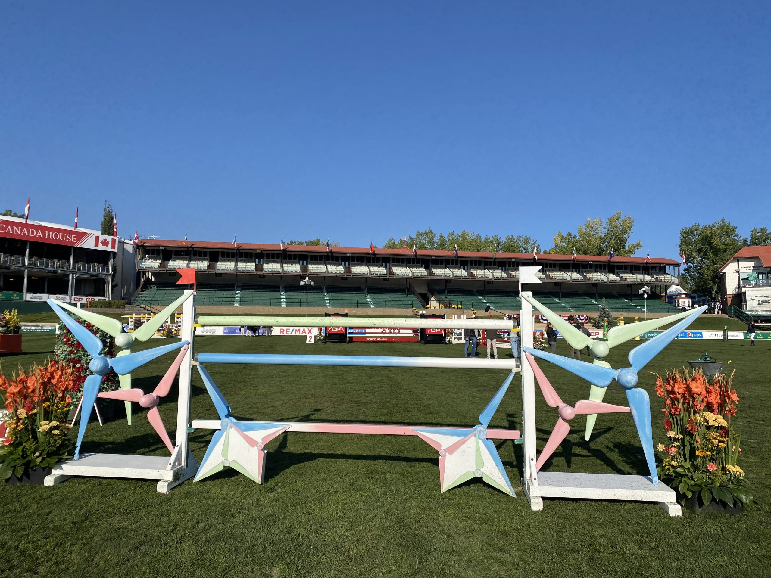Showjumping fences at the CP International at Spruce Meadows