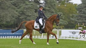 Sarah Bullimore and Corouet in the CCI4*-L dressage at Blenheim Horse Trials