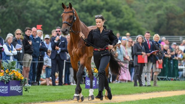 Burghley Horse Trials final trot-up: Bubby Upton and Cola III