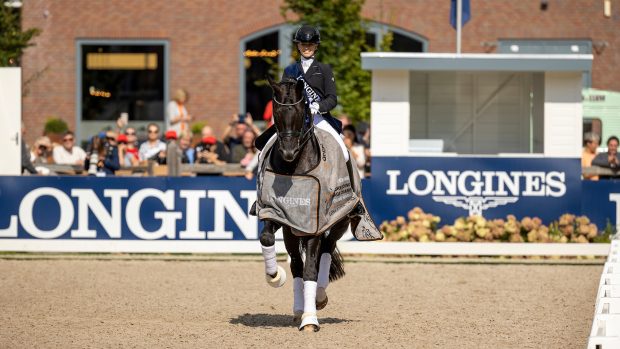 Lottie Fry and Kjento win the seven-year-old title at the Dressage World Breeding Championships 2022
