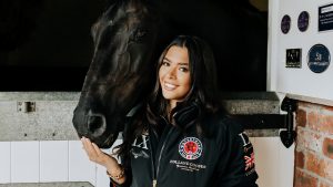 Gemma Owen wearing Holland Cooper with horse