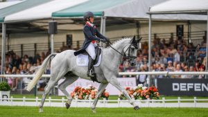 Burghley Horse Trials dressage: Kitty King and Vendredi Biats compete in the dressage at Burghley Horse Trials