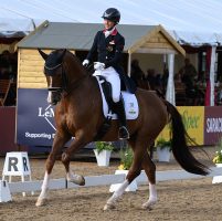 Laura Tomlinson riding Fallatijn at the National Dressage Championships