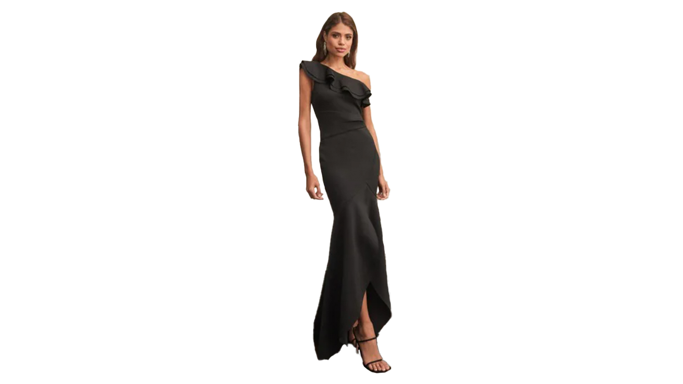 Lipsy Ruffle One Shoulder Maxi Dress
