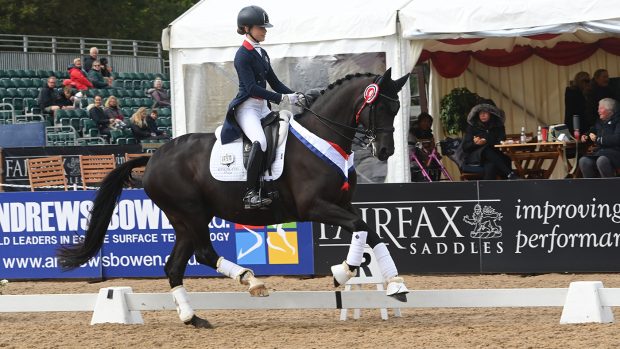 Charlotte McDowell and Alive And Kicking in the National Dressage Championships U21s