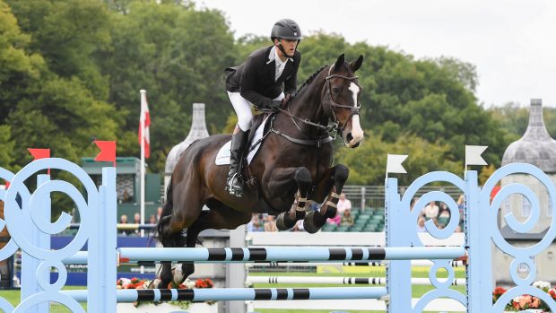 Phil Brown at Burghley Horse Trials riding Harry Robinson